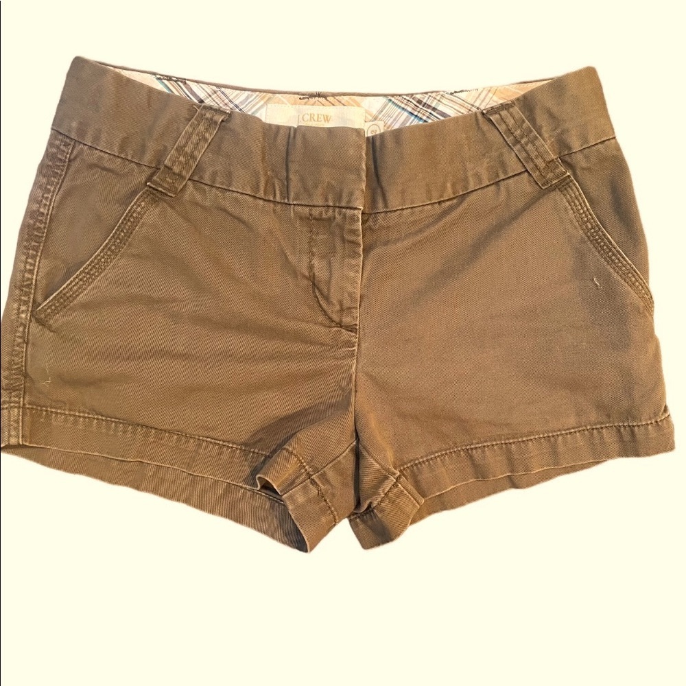 J. Crew Chino Shorts Olive Green Size 2 EUC
